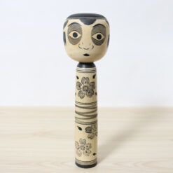 Morio Isokawa Monochrome Takobozu Kokeshi Doll Front