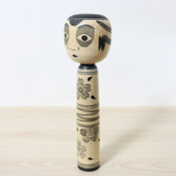 Morio Isokawa Monochrome Takobozu Kokeshi Doll Left