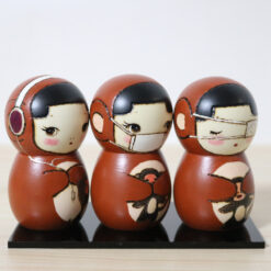 Oki Izumi Kokeshi Doll Set Three Wise Monkeys Right