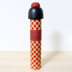 Sekiguchi Sansaku Vintage Kokeshi Doll Checkered Kimono Back