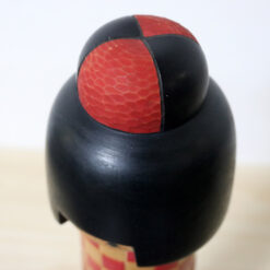 Sekiguchi Sansaku Vintage Kokeshi Doll Checkered Kimono Hair