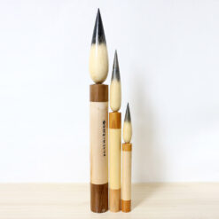 Shido Shozan Vintage Kokeshi Doll Set Cranes Clouds Back