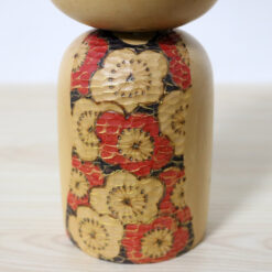 Kato Tatsuo Vintage Kokeshi Doll Spring Sunshine Flower Carvings