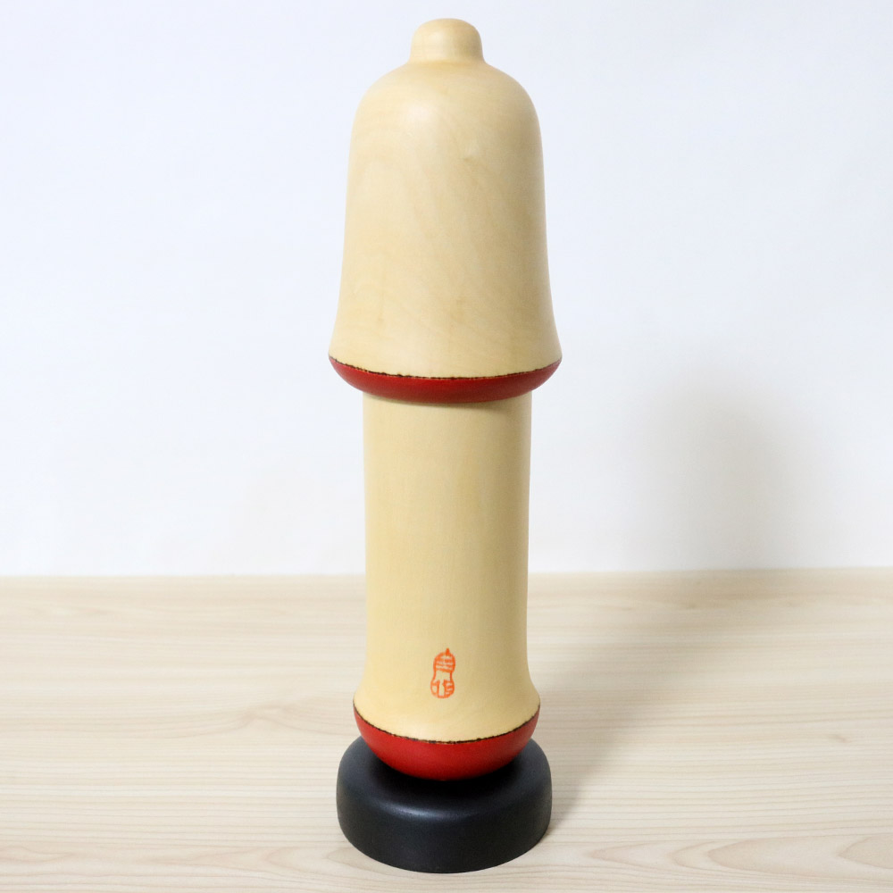 Sekiguchi Sansaku Vintage Kokeshi Doll White Lotus Back
