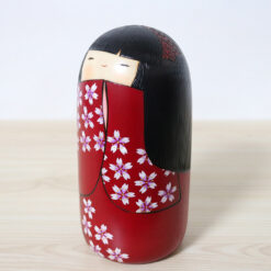 Yuji Okamoto Kokeshi Doll Spring Flowers Left
