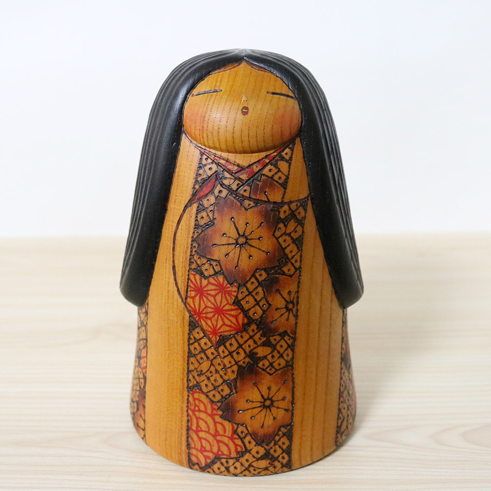 Kato Tatsuo Vintage Kokeshi Doll Mountain Sakura Front