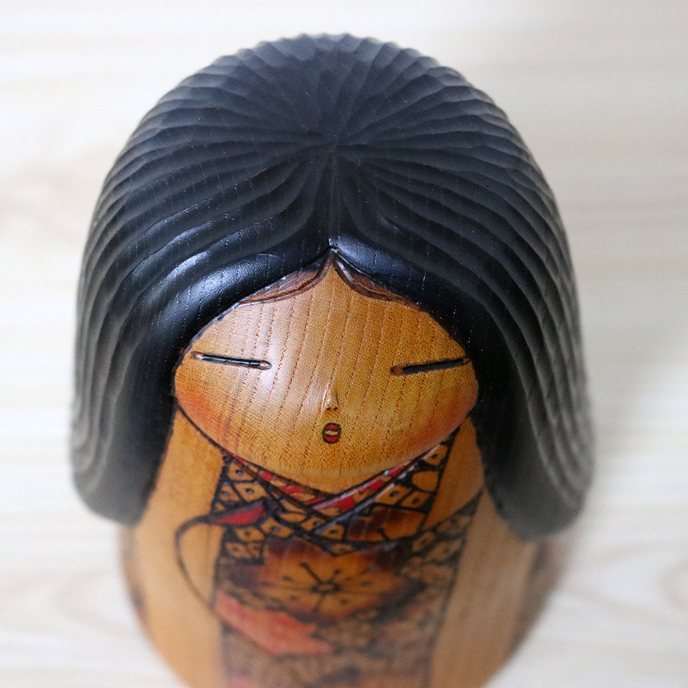 Kato Tatsuo Vintage Kokeshi Doll Mountain Sakura Hair