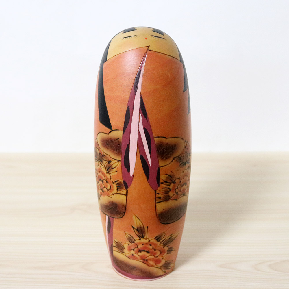 Sato Suigai Vintage Orange Kokeshi Doll