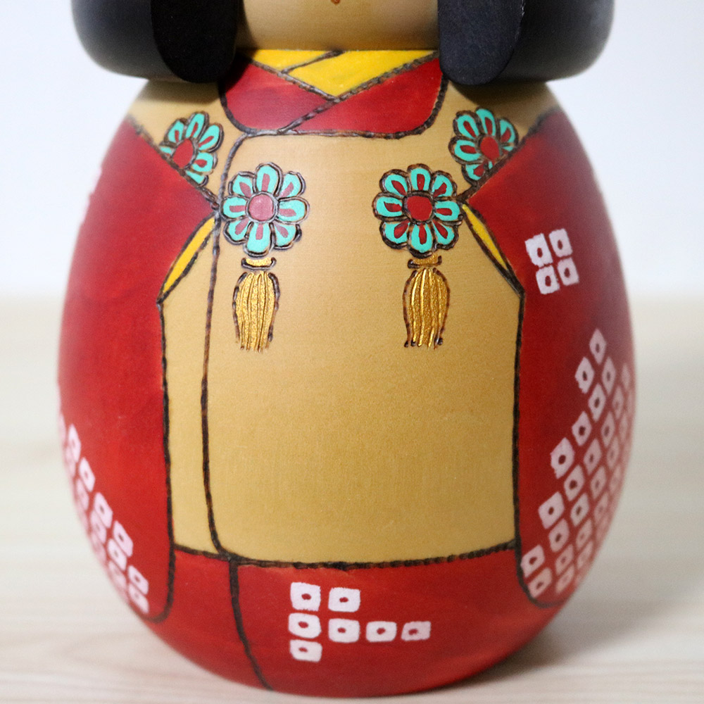 Sekiguchi Sansaku Vintage Kokeshi Doll Sansai Kimono