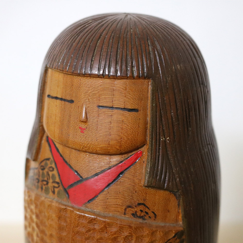 Takahashi Toshiharu Vintage Kokeshi Doll Late Autumn Warmth Head