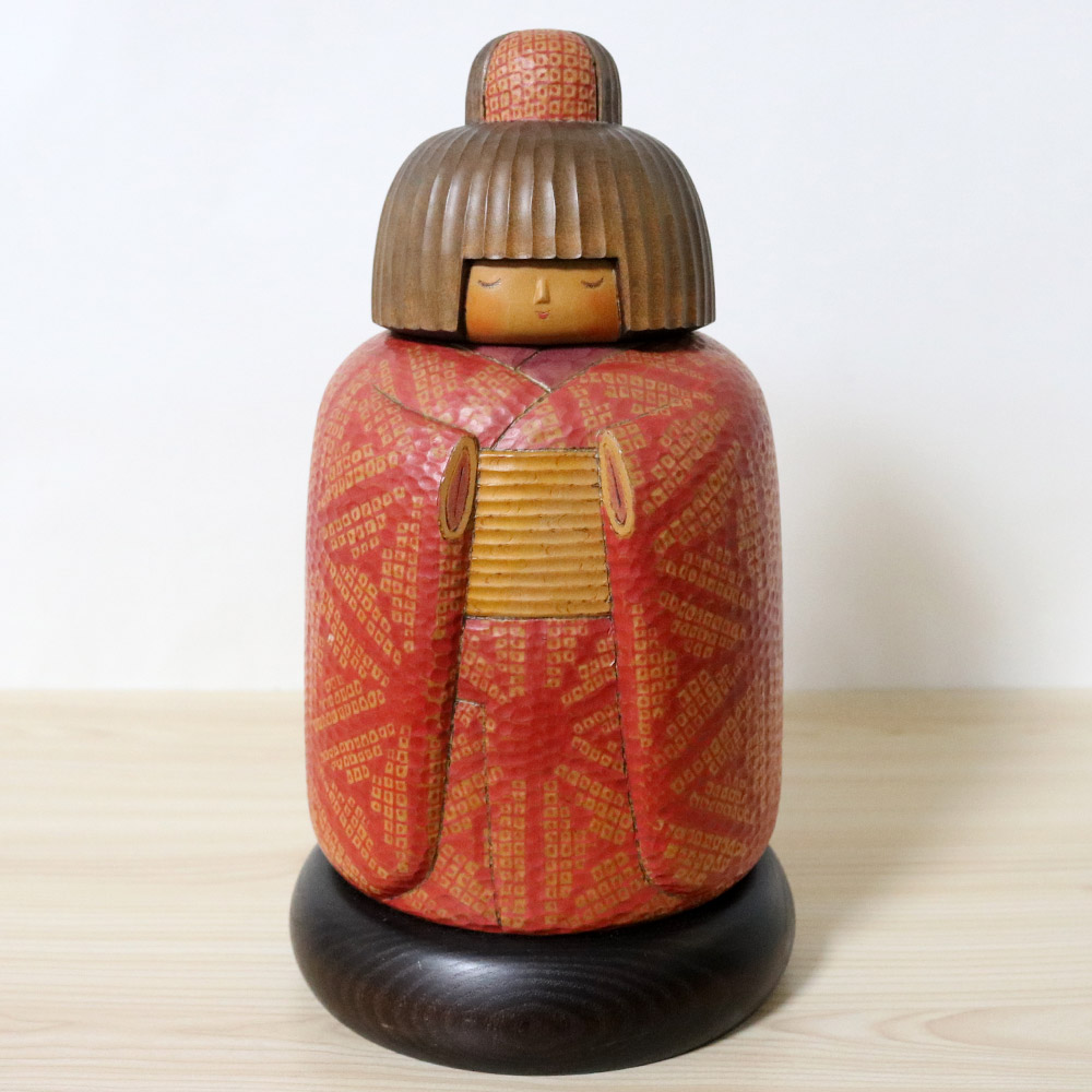 Sekiguchi Sansaku Vintage Kokeshi Doll Kanoko Front