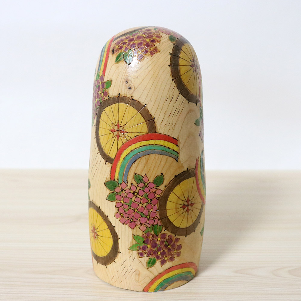 Yuko Yamazaki Creative Kokeshi Doll Rainy Season Sky Back