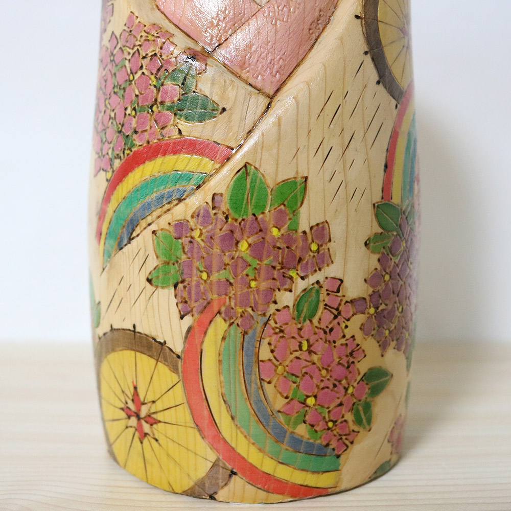Yuko Yamazaki Creative Kokeshi Doll Rainy Season Sky Kimono